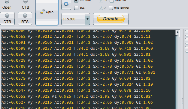 ESPlorer IDE serial window