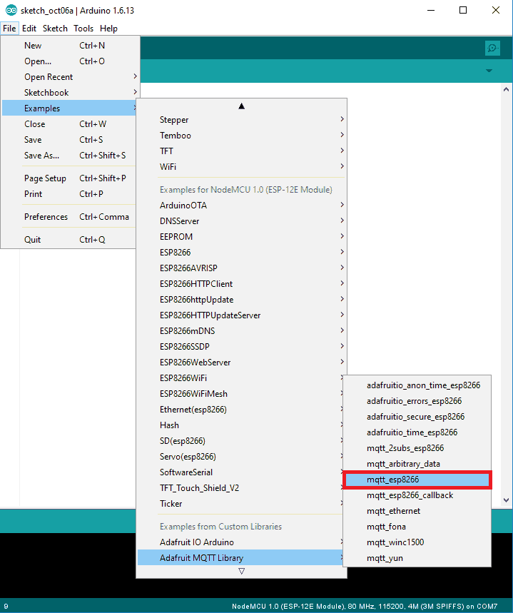 arduino esp8266 example