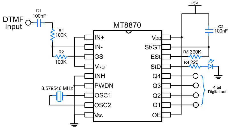 Мт8870 схема включения