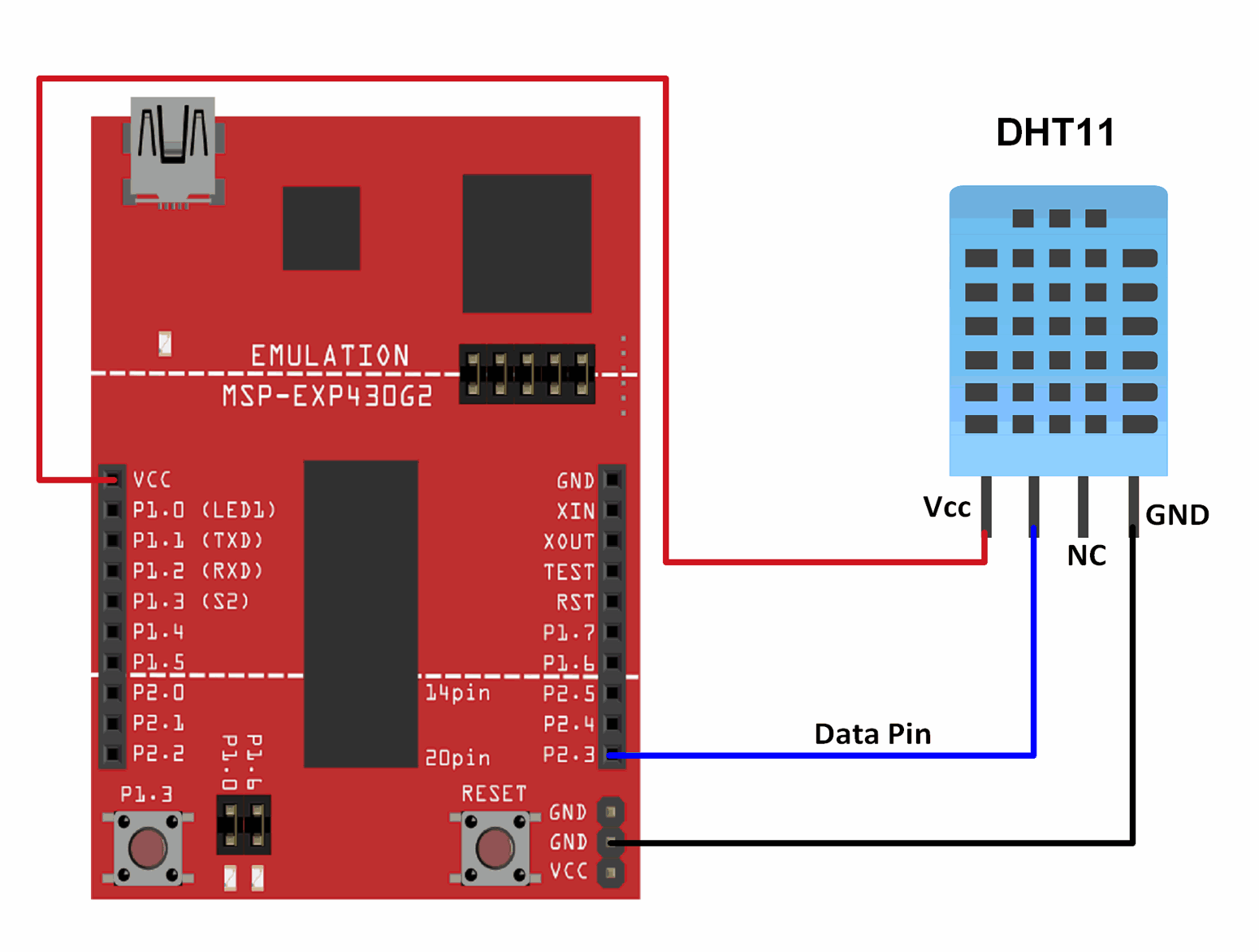 Dht 11 схема включения