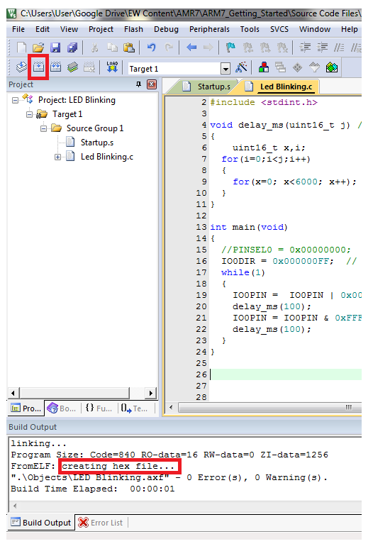 Created Hex File