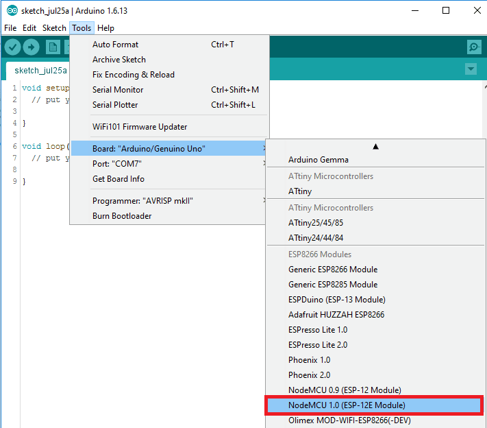 Arduino IDE 選擇板