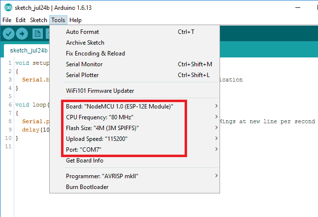 Arduino IDE 板 NodeMCU