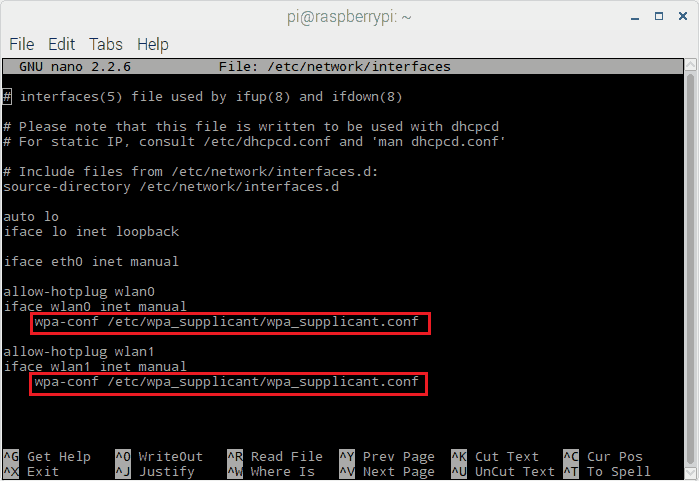 network interface configuration