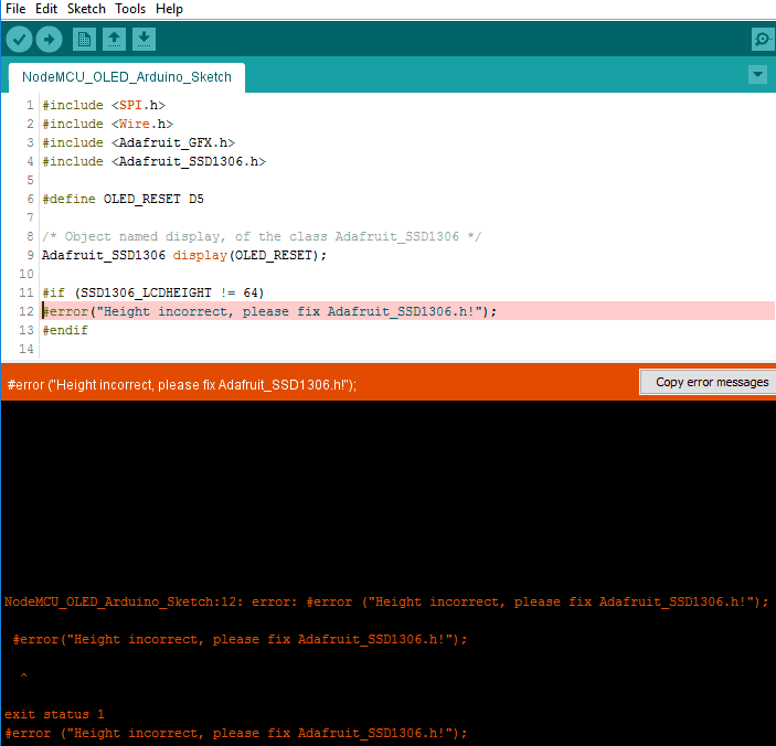 adafruit ssd1306 driver library error
