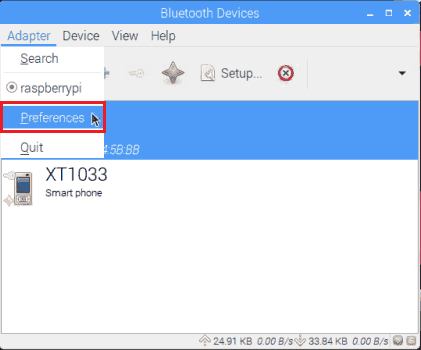 Bluetooth Adapter settings