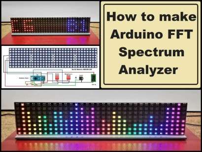 Arduino FFT Audio Spectrum analyzer on 8x32 color matrix WS2812B