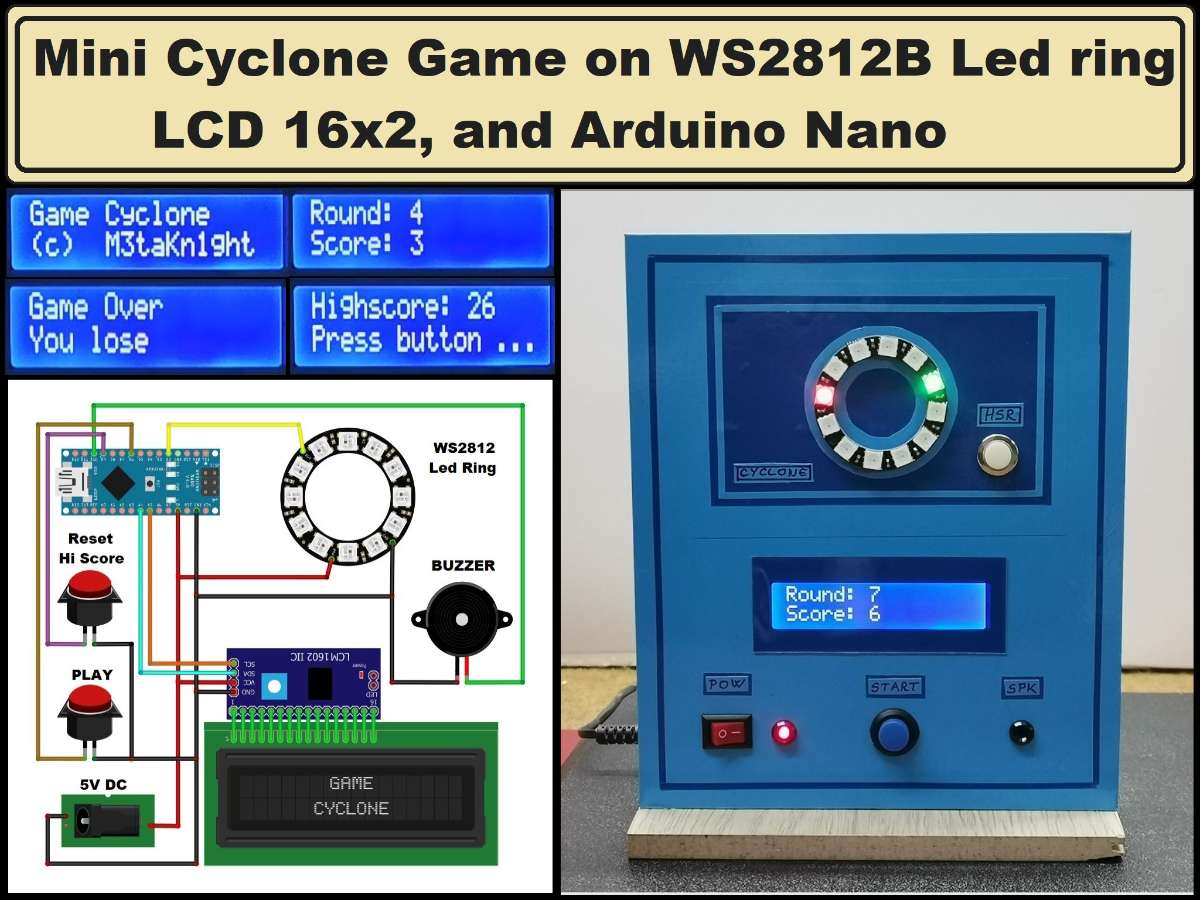 Mini Cyclone Game On Ws2812 Led Ring And Arduino Nano