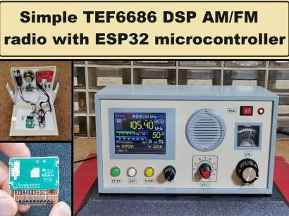 Simple TEF6686 DSP AM FM tuner with ESP32 microcontroller